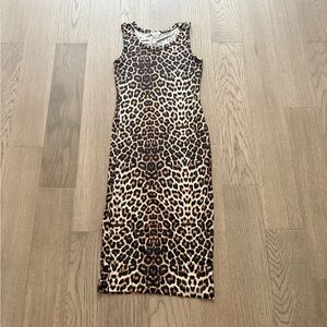 Stella Tweed Leopard Print Midi Dress